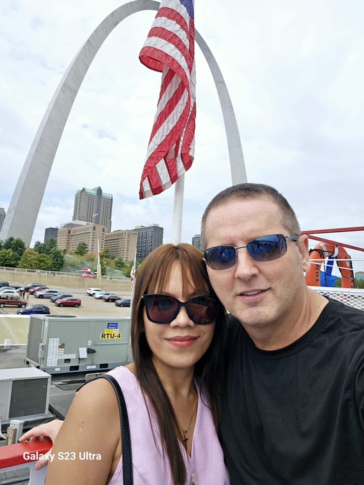 Mrs Sparkle Cleaning Co owners by the St. Louis Gateway Arch